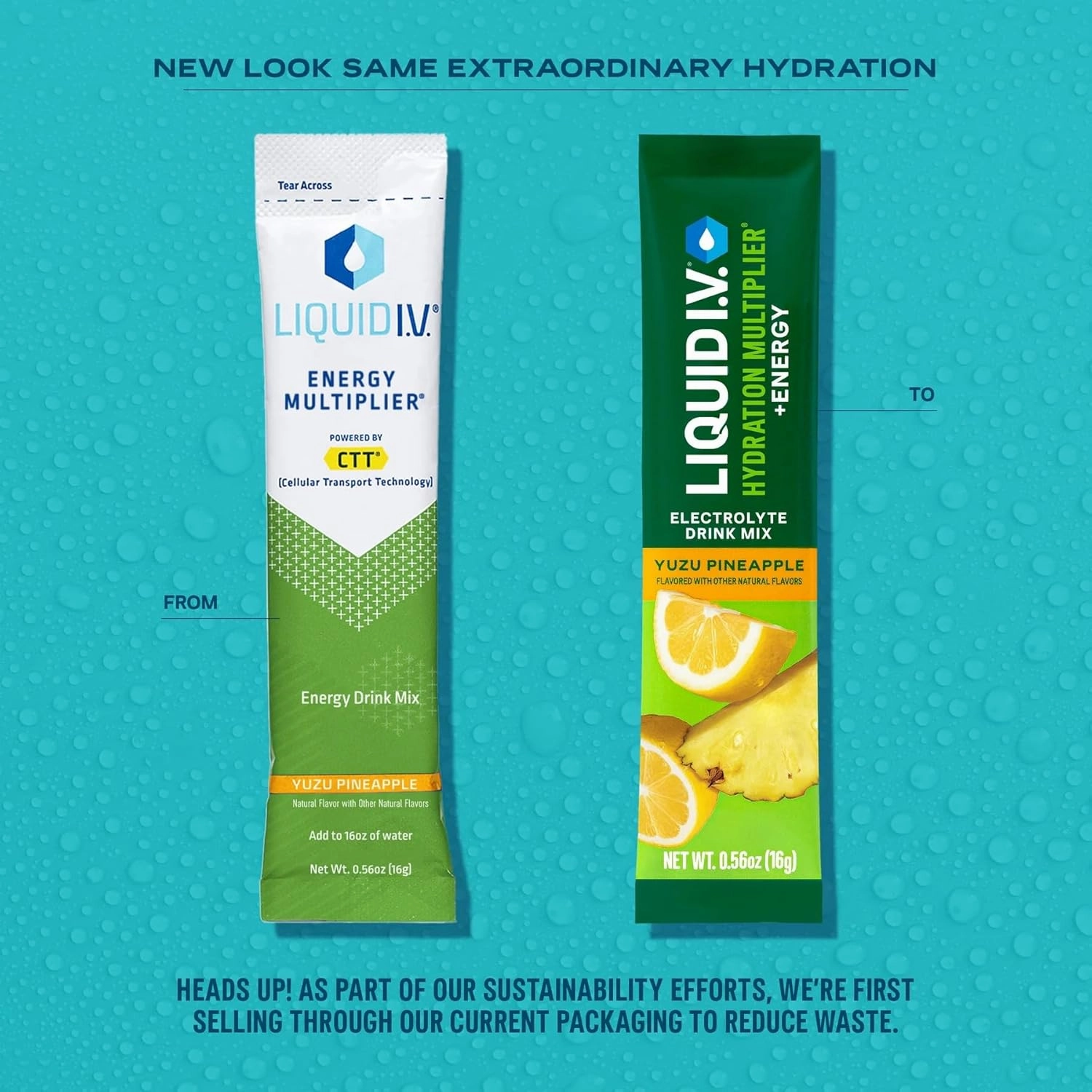 Liquid I.V.® Hydration Multiplier  Energy - Yuzu Pineapple | Electrolyte Powder Drink Mix | 1 Pack (14 Servings)