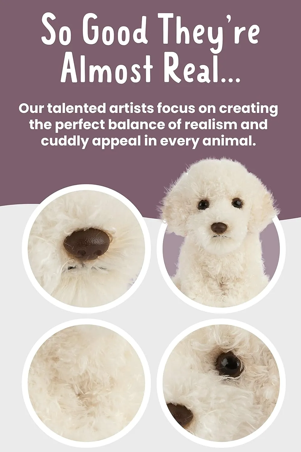 Living Nature Labradoddle Puppy Stuffed Animal | Fluffy Dog Animal | Soft Toy Gift for Kids | 6 inches