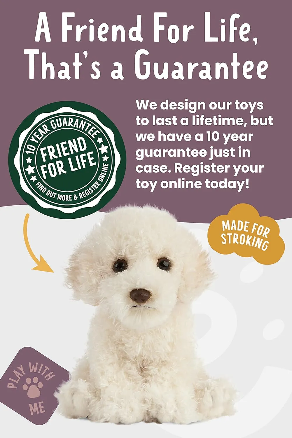 Living Nature Labradoddle Puppy Stuffed Animal | Fluffy Dog Animal | Soft Toy Gift for Kids | 6 inches