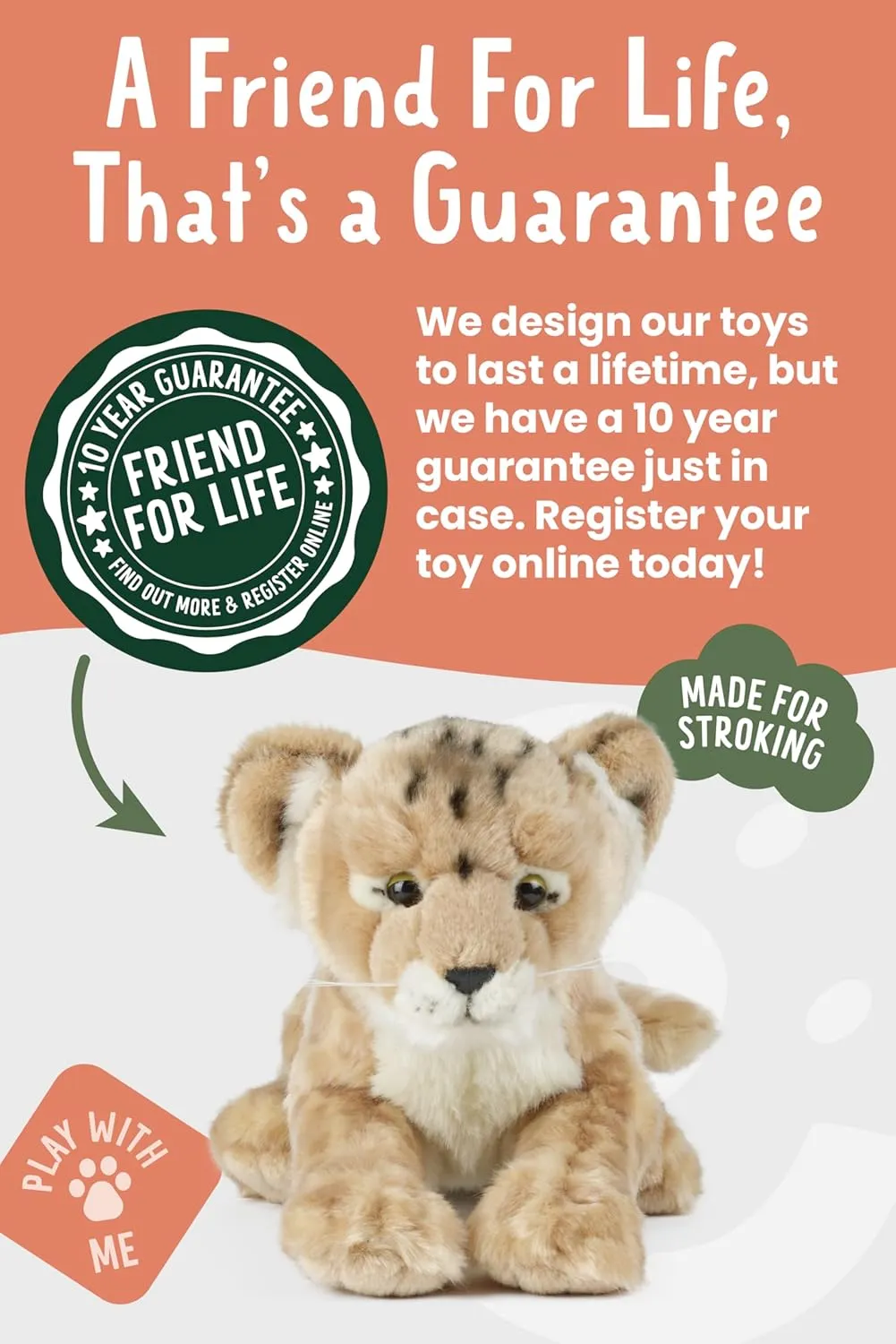 Living Nature Lion Cub Stuffed Animal | Fluffy Animal | Soft Toy Gift for Kids | 6 inches
