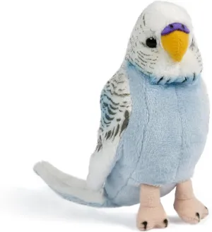 Living Nature Yellow Budgerigars Stuffed Animal with Sound | Fluffy Budgerigars Toy | Soft Toy Gift for Kids (Blue)