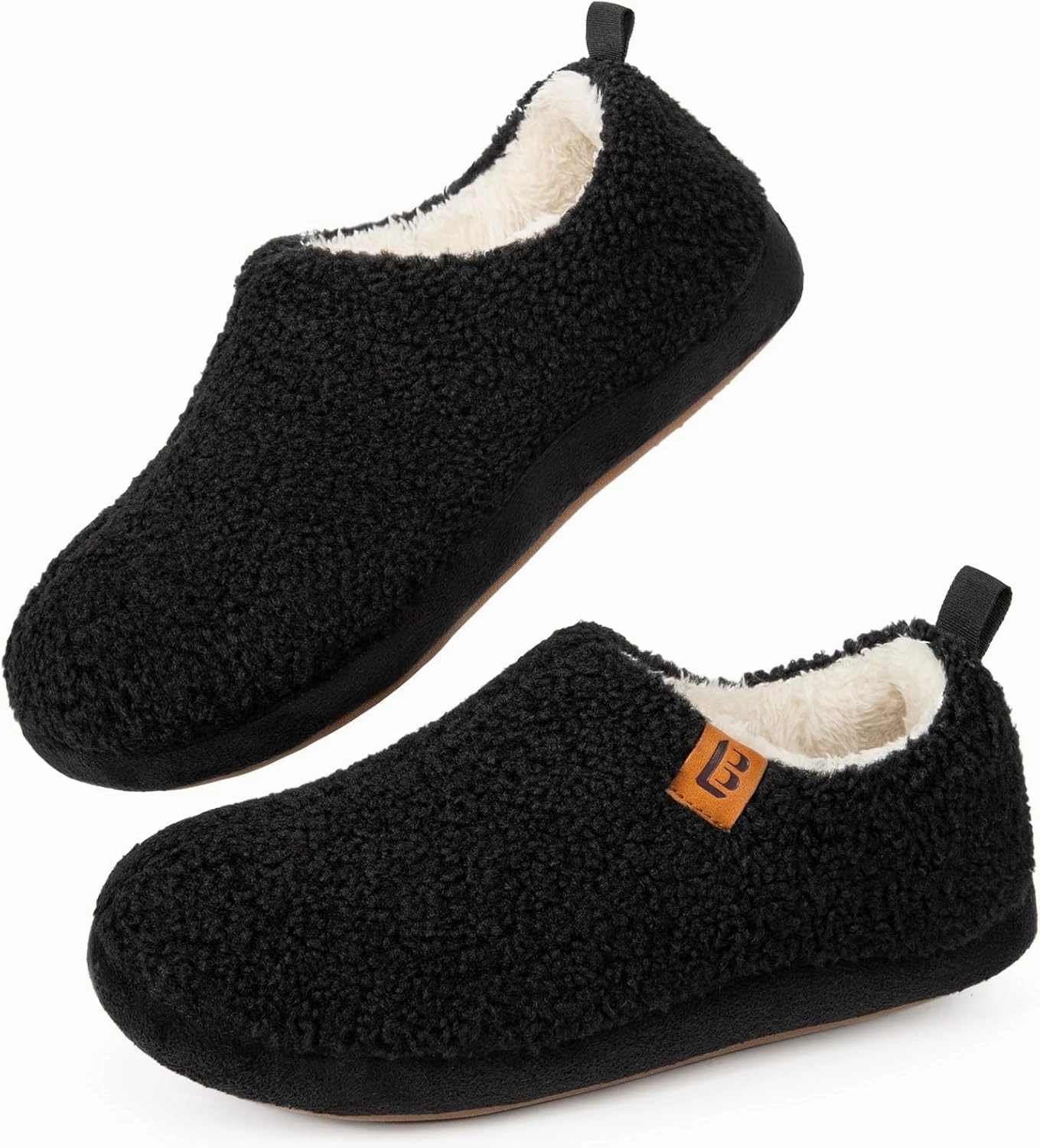 LongBay Women's Cozy Lightweight Slippers Warm Memory Foam Fuzzy House Shoes Indoor Outdoor Bedroom Boots with Anti Skid Rubber Sole