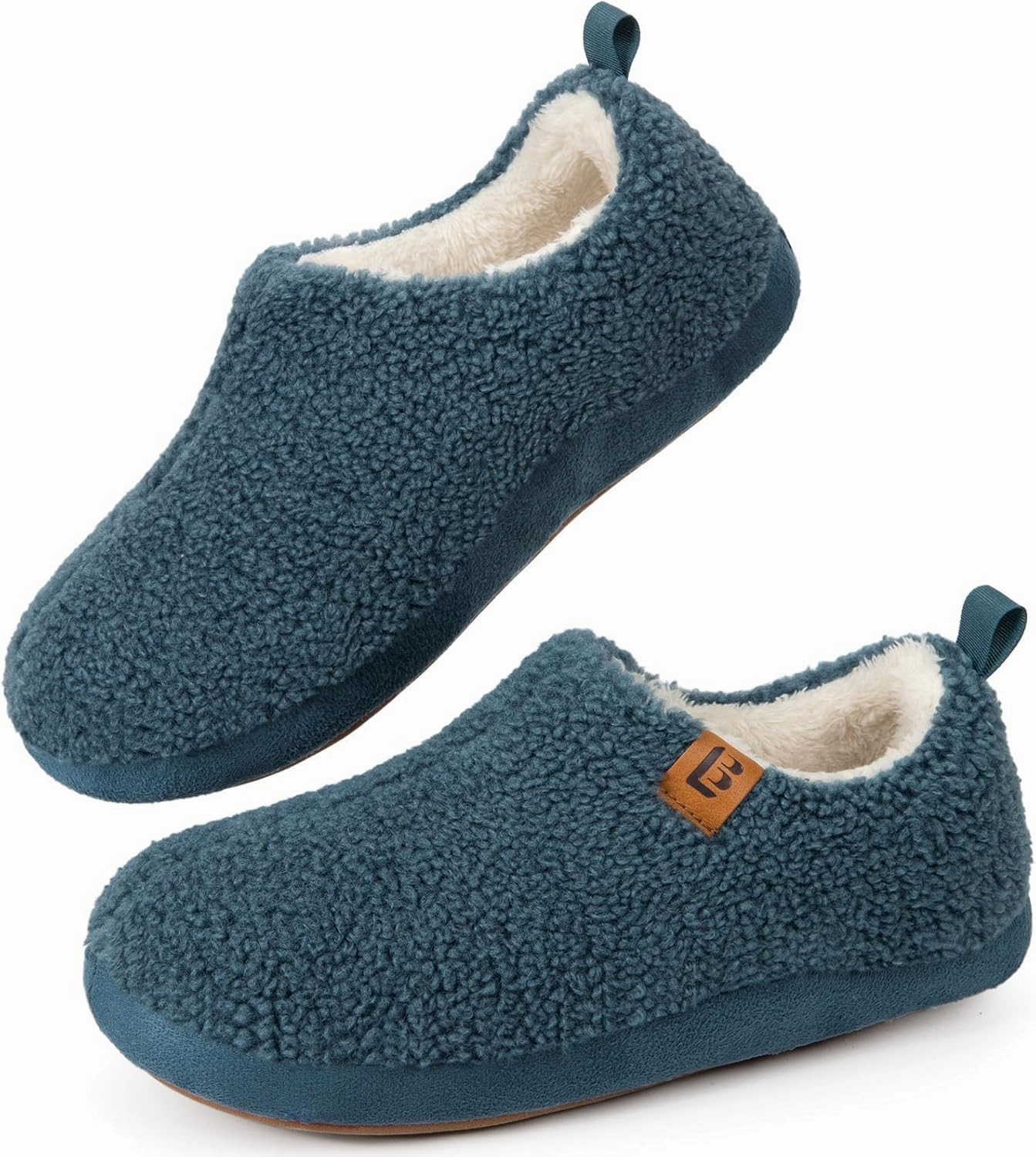 LongBay Women's Cozy Lightweight Slippers Warm Memory Foam Fuzzy House Shoes Indoor Outdoor Bedroom Boots with Anti Skid Rubber Sole