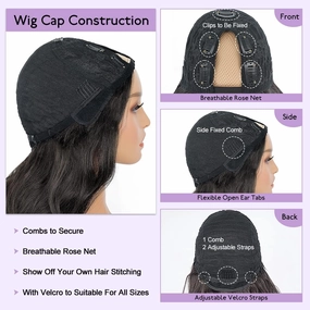 Loose Wave V Part Wig Synthetic Half Wigs for Black Women Curly U Part WIg Soft As Human Hair 180% Density Glueless V Shape Wig Beginner Friendly (#2, 20 Inch)