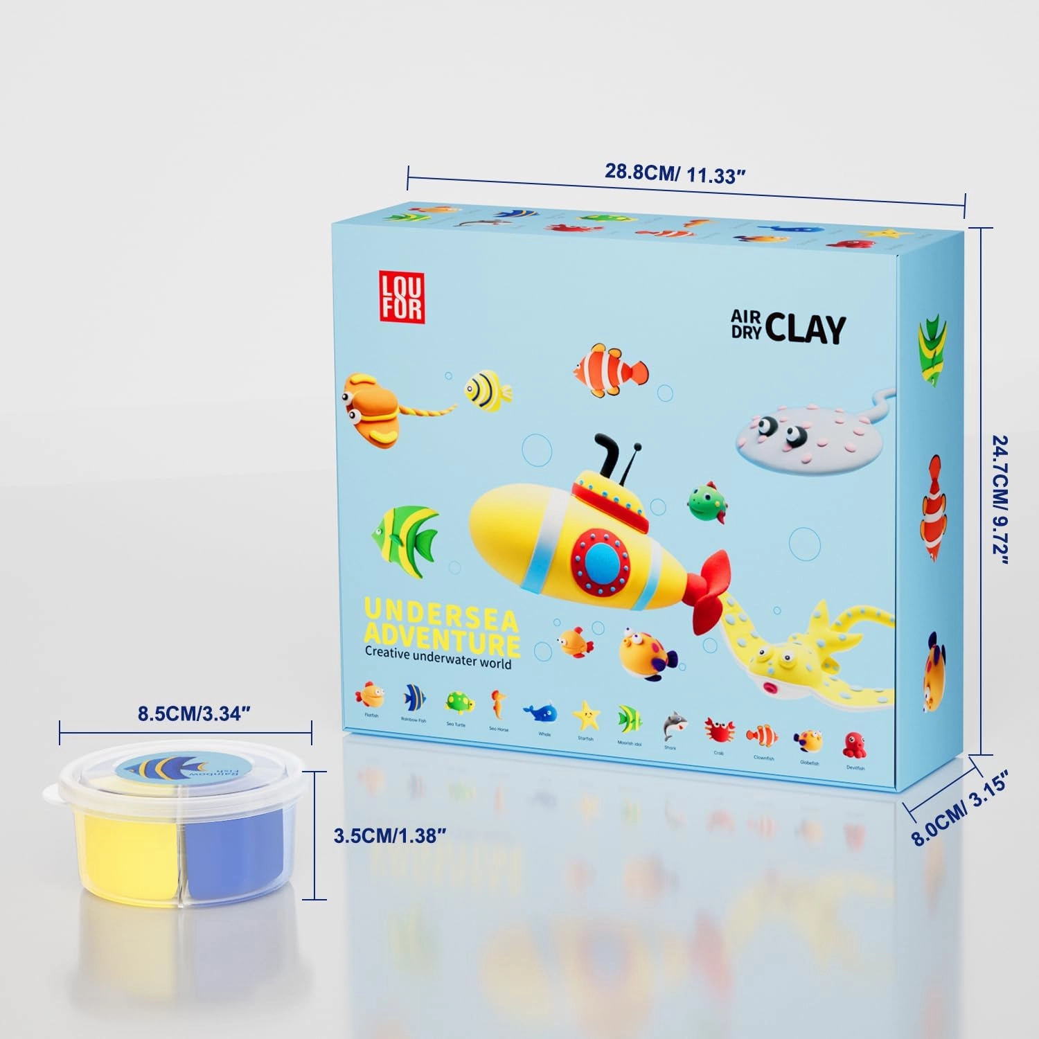 LOUFOR Air Dry Clay Kits - Modeling Clay for Kids, Ultra Light & Soft, Safe & Non-Toxic, DIY Airdryclay Kit with Sculpting Tools and Tutorials, Creatible Art Crafts Toys Gifts for Boys Girls