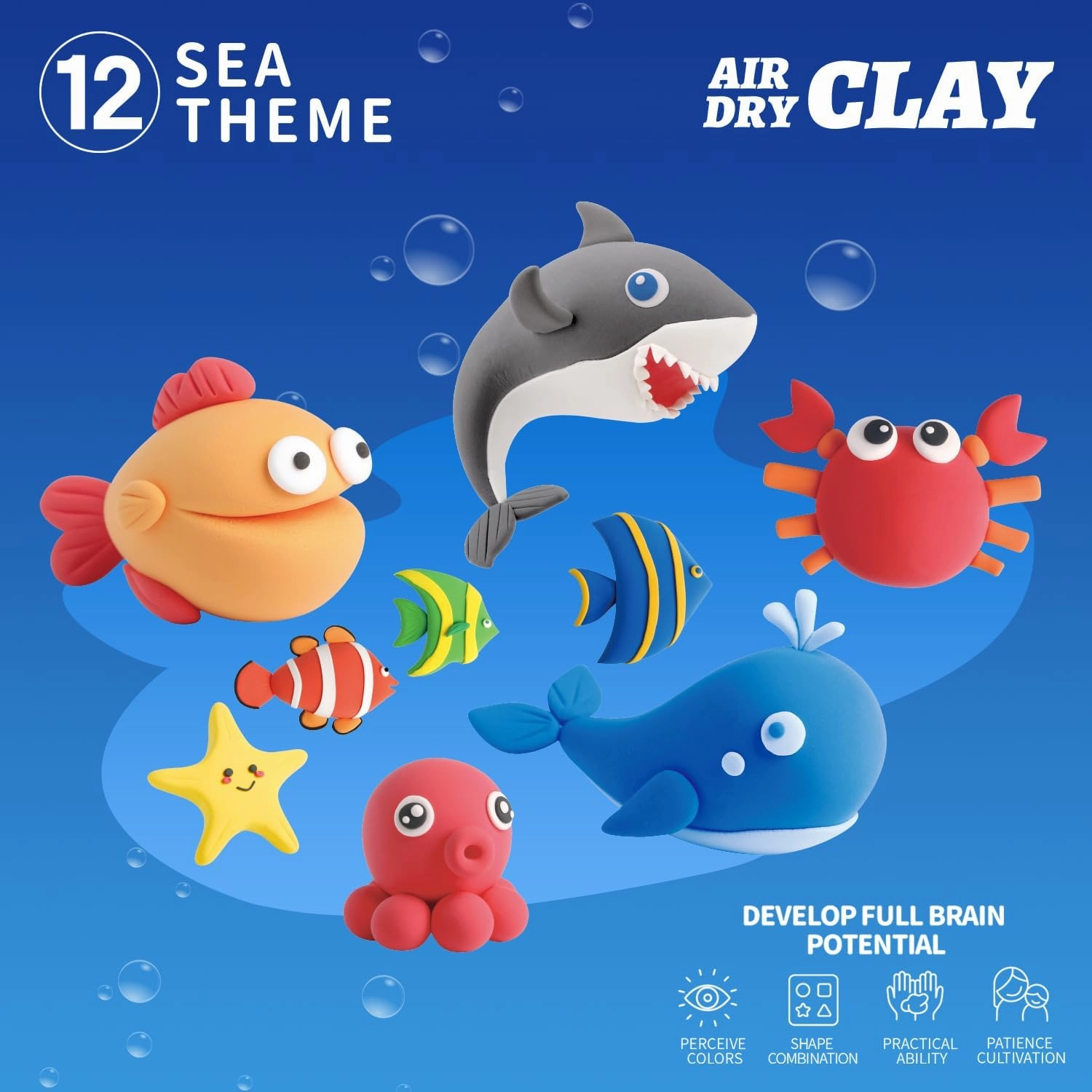 LOUFOR Air Dry Clay Kits - Modeling Clay for Kids, Ultra Light & Soft, Safe & Non-Toxic, DIY Airdryclay Kit with Sculpting Tools and Tutorials, Creatible Art Crafts Toys Gifts for Boys Girls