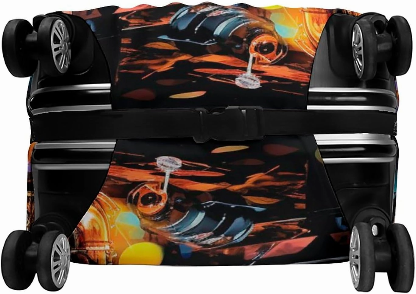 Luggage Cover for Travel, Saxophone And Piano Fashion Luggage Covers, Washable Stretch Suitcases Protector Fits 19-32 Inch Luggage M