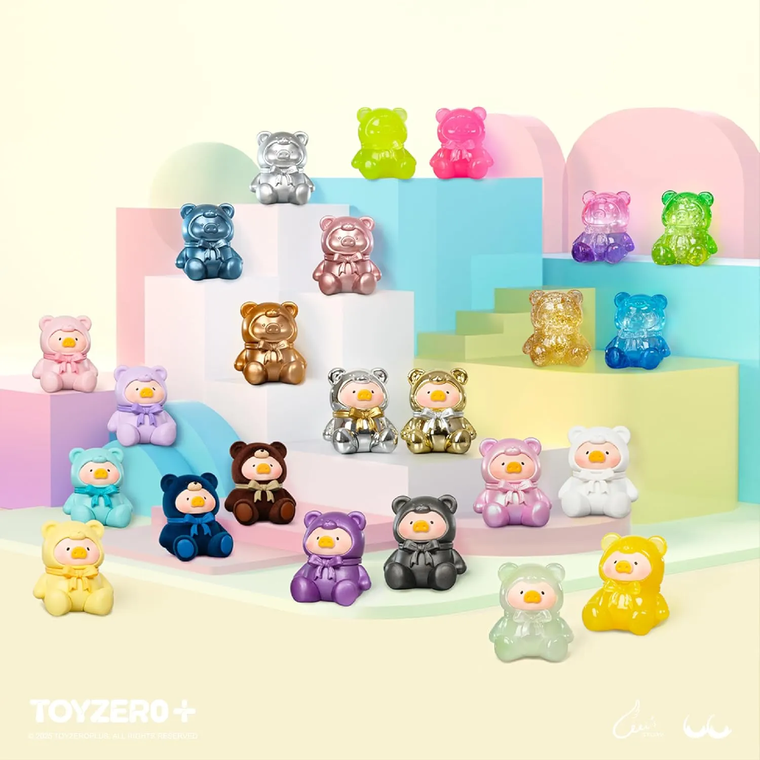 Lulu The Piggy Blind Bags Set - 20PCS Teddy Mini Blind Bags Mini Figurine Mystery Bags Toys Blind Boxes Cute Animal Figures Collectible Toys Home Desk Decoration, Holiday Birthday Gifts
