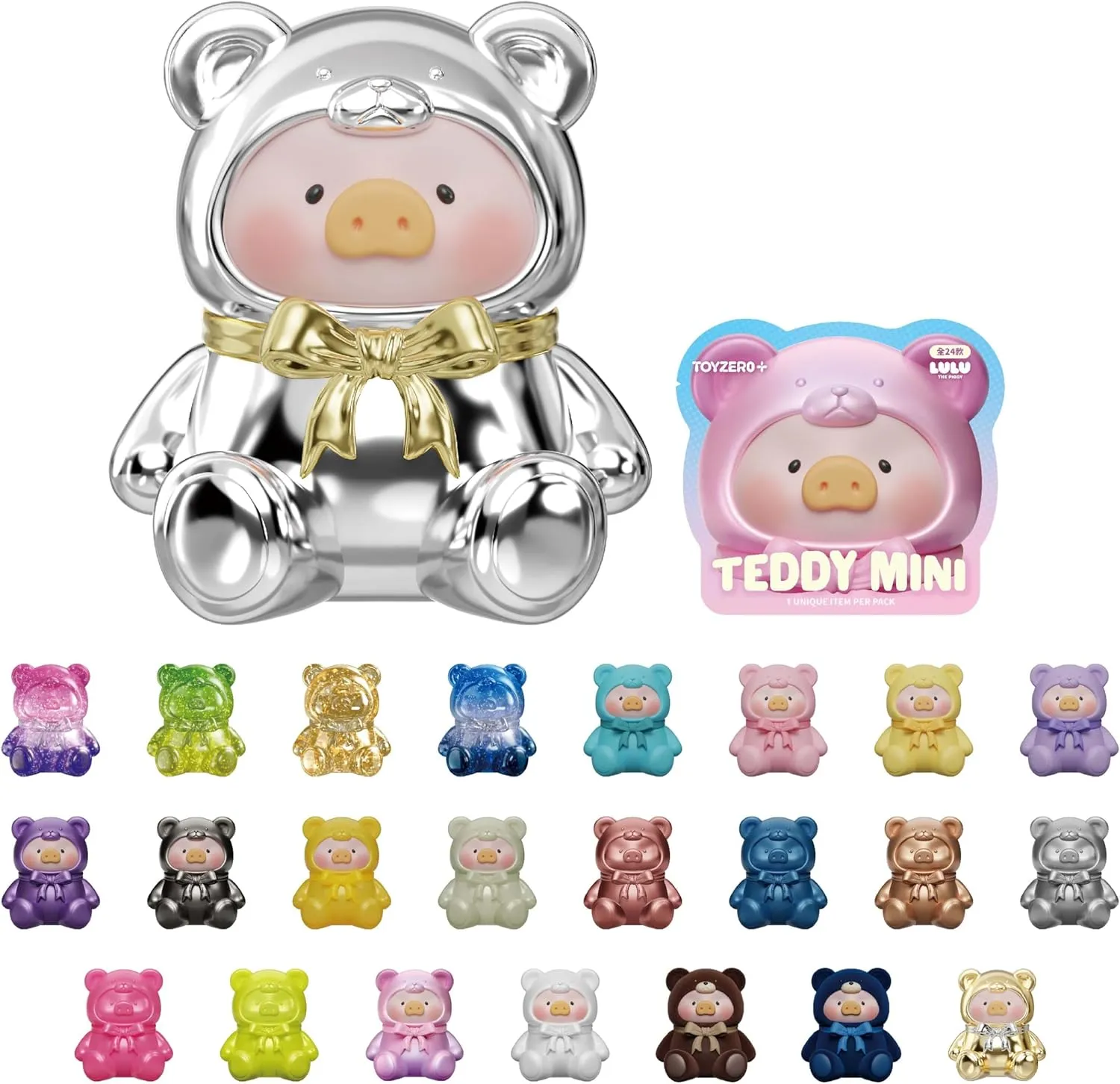 Lulu The Piggy Blind Bags Set - 20PCS Teddy Mini Blind Bags Mini Figurine Mystery Bags Toys Blind Boxes Cute Animal Figures Collectible Toys Home Desk Decoration, Holiday Birthday Gifts