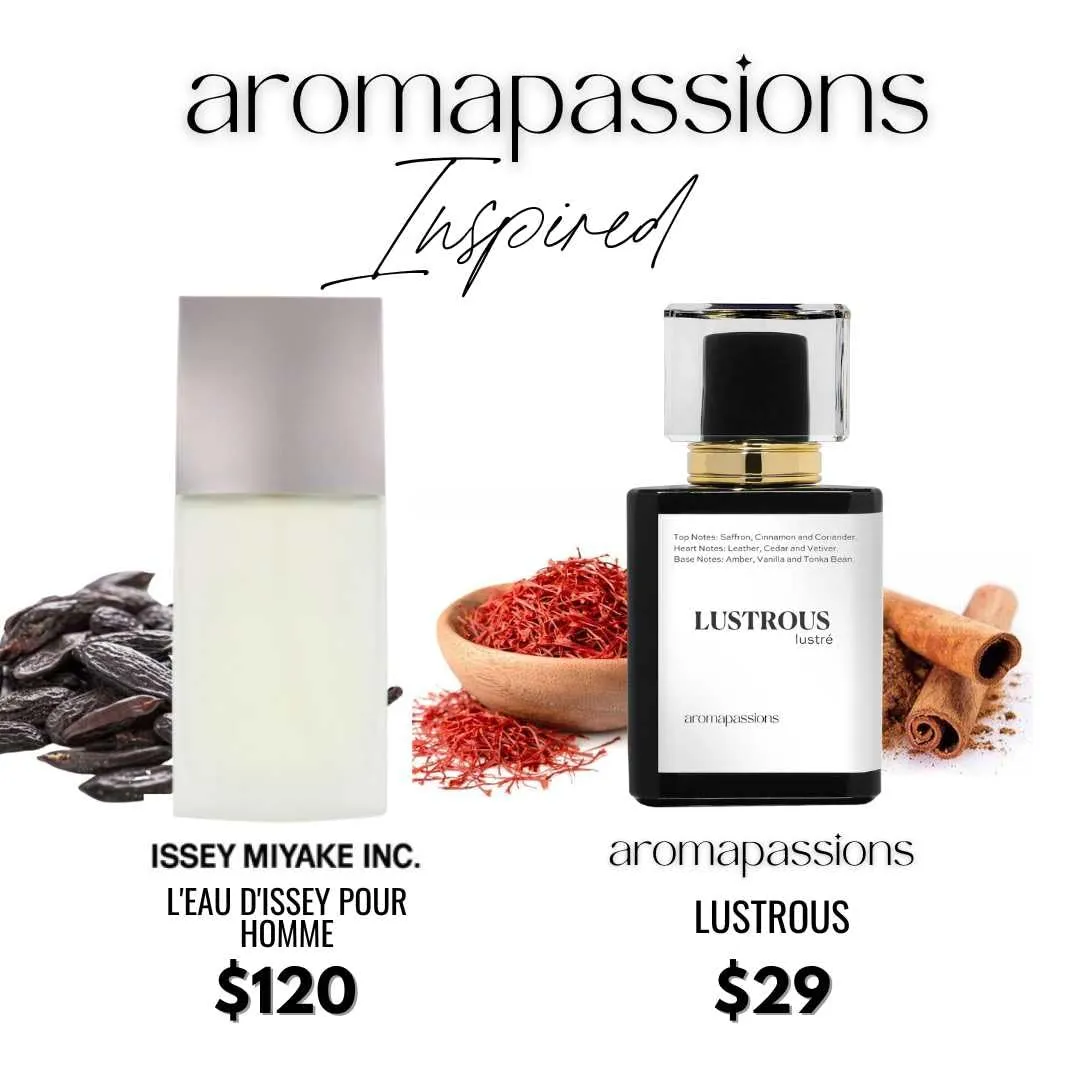 LUSTROUS | Inspired by Issey Myk. L'EAU D'ISSEY POUR HOMME NOIR AMBRE | Perfume for Men | Extrait De Parfum | Long Lasting Clone Essential Oils Fragrance | Perfume De Hombre | (30 ml / 1 Fl Oz)