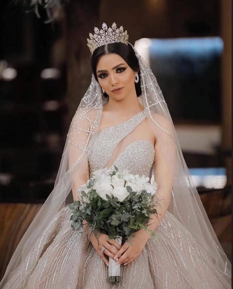 Luxury Tall Pageant Queen Crowns for Women Coronas Para 15 Anos Quinceaneras Large Cubic Zirconia Wedding Tiaras Big Bridal Hair Accessories Gift