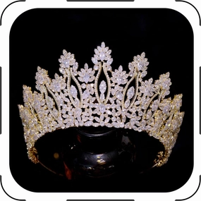 Luxury Tall Pageant Queen Crowns for Women Coronas Para 15 Anos Quinceaneras Large Cubic Zirconia Wedding Tiaras Big Bridal Hair Accessories Gift