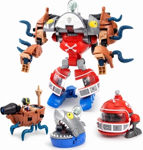 Maikerry 3-in-1 Plants & Zombies Toy Figure Set, Deformation Zombie Boss Robot, Action Figures, Birthday & Party Gifts for Boys & Girls