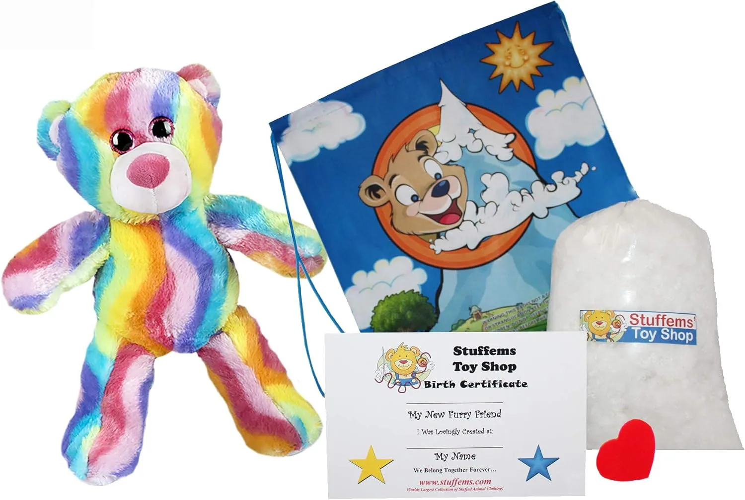 Make Your Own Stuffed Animal 16 Inch Bubble Gum Bear - No Sew - Kit with Cute Backpack!