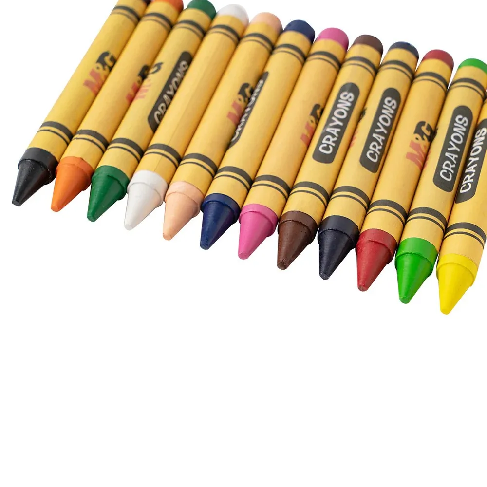 M&G 11mm*100mm Round Crayon. 12 colors.  (1 per pack)
