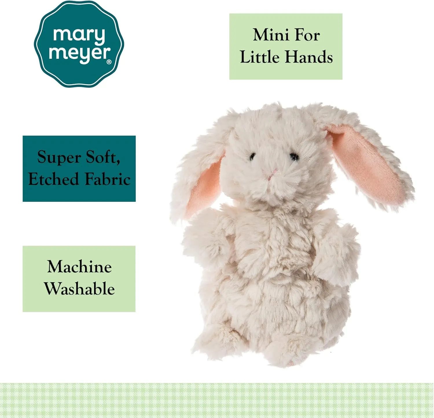 Mary Meyer Putty Stuffed Animal Soft Toy, Puttling Bunny, 6"