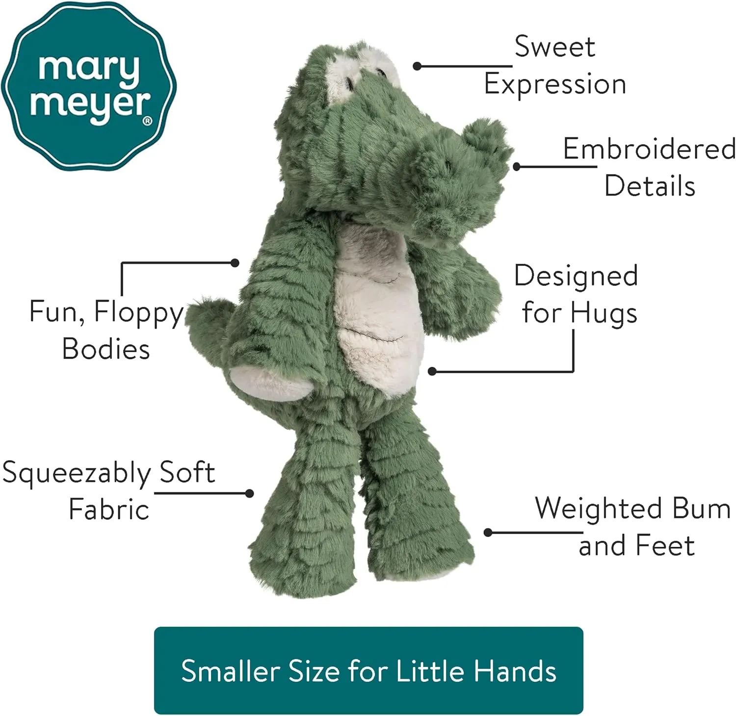 Mary Meyer Stuffed Animal Marshmallow Zoo Soft Toy, 9-Inches, Junior Gator