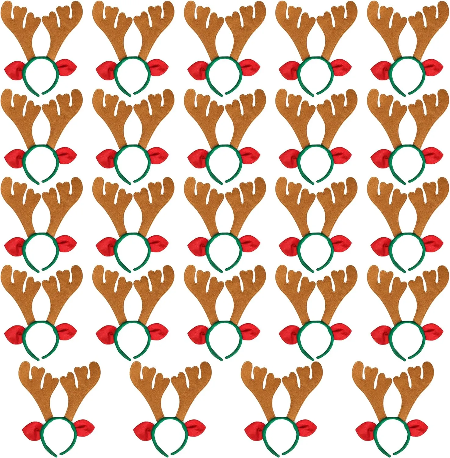 Max Fun 24Pcs Reindeer Antlers Headband Christmas Hairbands for Kid's Holiday Party Favors