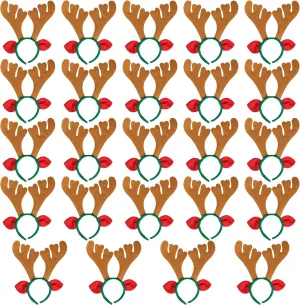 Max Fun 24Pcs Reindeer Antlers Headband Christmas Hairbands for Kid's Holiday Party Favors