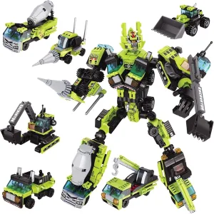 Mech Building Block Sets, 6 in 1 STEM Engineering Vehicles Transforming Robot Educational Car Toys, Creative Party Favors Gifts for Adults Boys Kids Ages 8-12 14, 517 Pieces