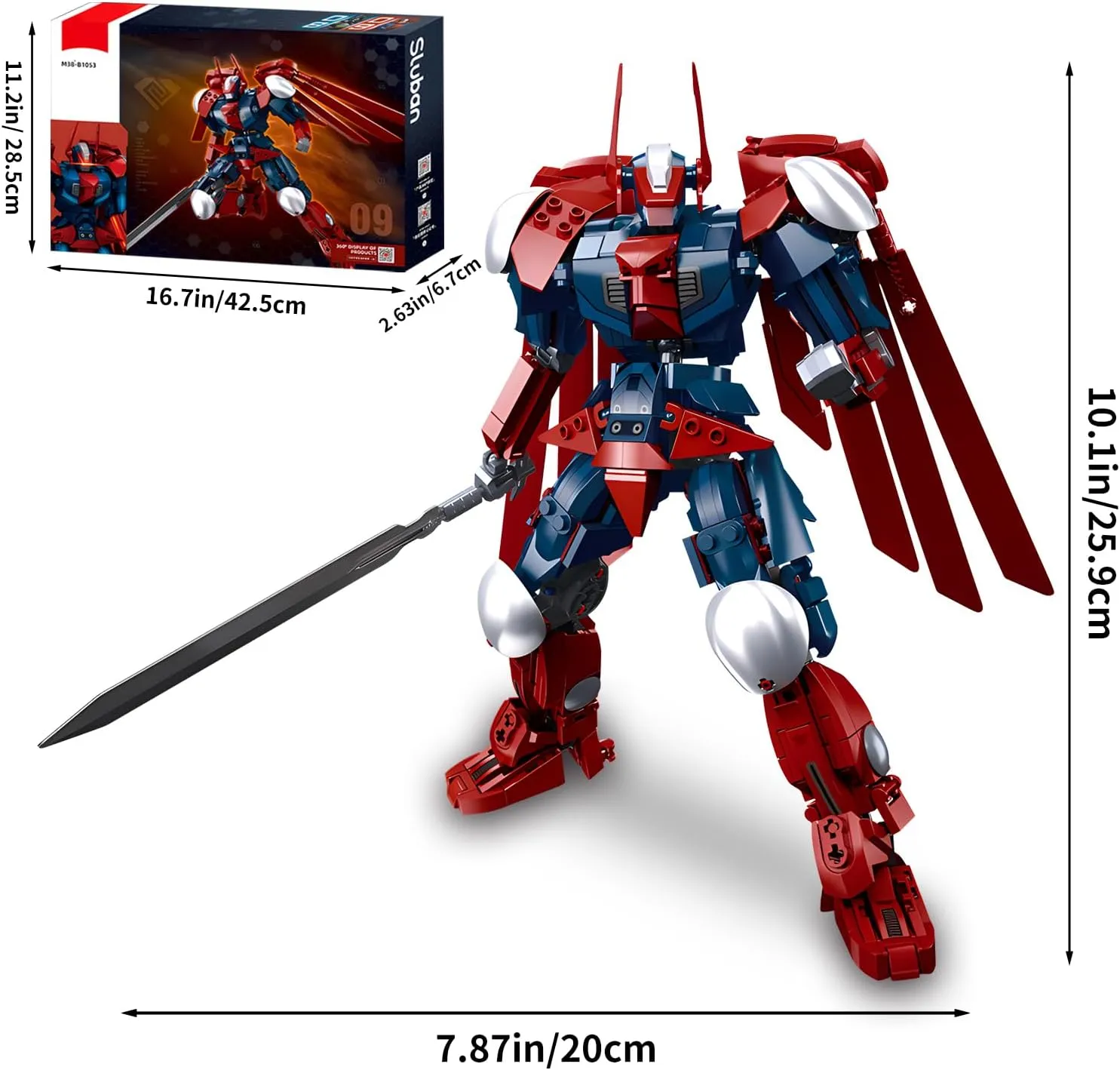 Mech Robot Building Blocks Set for Adults, Robot Model Building Kit with Two Knife 538 Pieces Creative Collectible Gift for Boys Kids