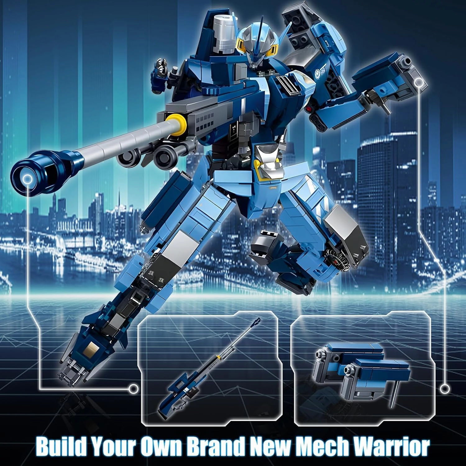 Mech Robot Building Blocks Set for Adults, 752 Pieces Cool Warrior Model Kit, City Justice Hero Toy Playset, Best Gifts for Teens Boys Ages 6 7 8 9 10  Year
