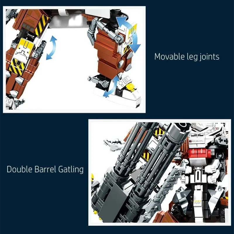 Mecha MU2 Heavy Defense White Shark Robot Bricks Toy 1495pcs