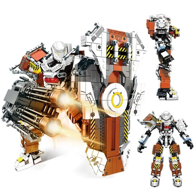 Mecha MU2 Heavy Defense White Shark Robot Bricks Toy 1495pcs