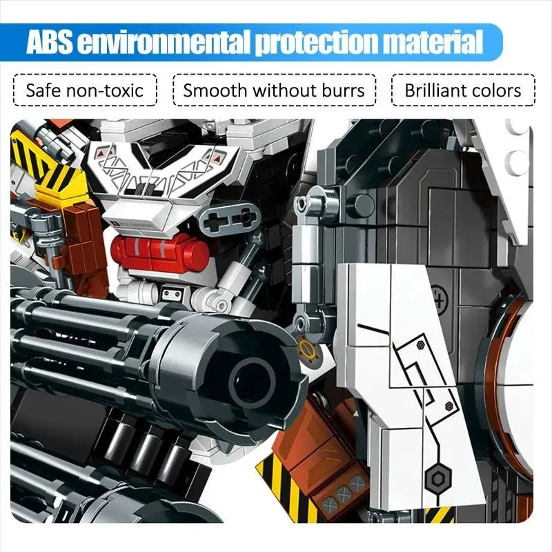 Mecha MU2 Heavy Defense White Shark Robot Bricks Toy 1495pcs
