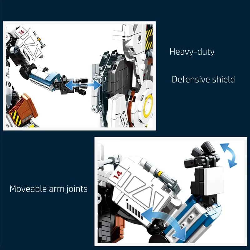 Mecha MU2 Heavy Defense White Shark Robot Bricks Toy 1495pcs
