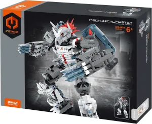 Mechanical Master - Mecha Blue/Grey - 965pcs - Bricks Robot Model Figure, Building Blocks Activity Set, Adjustable Joints