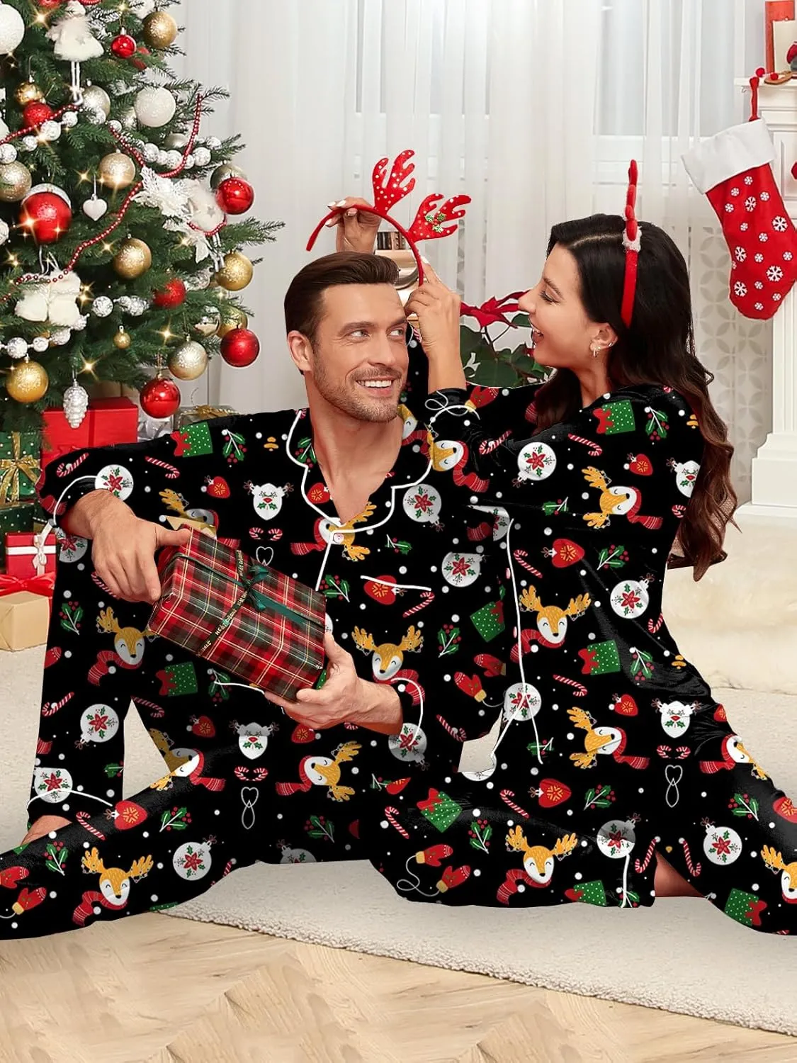 Men Modal Pajama Set Long Sleeve Pjs Button Down Sleepwear Soft Comfy Loungewear Sets 2 Piece Nightwear S-3XL
