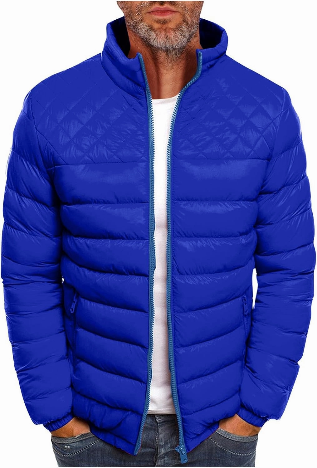 Men'S Down Jackets & Coats Zip Up With Hood Heated Plain Winter Jackets Thick Thermal Windproof Outwear