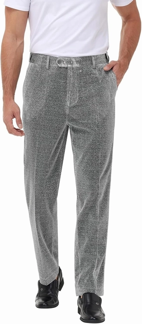 Mens Metallic Pants Night Club Rave Sequin Pants Shiny Slim Fit Trousers Disco Party Outfit