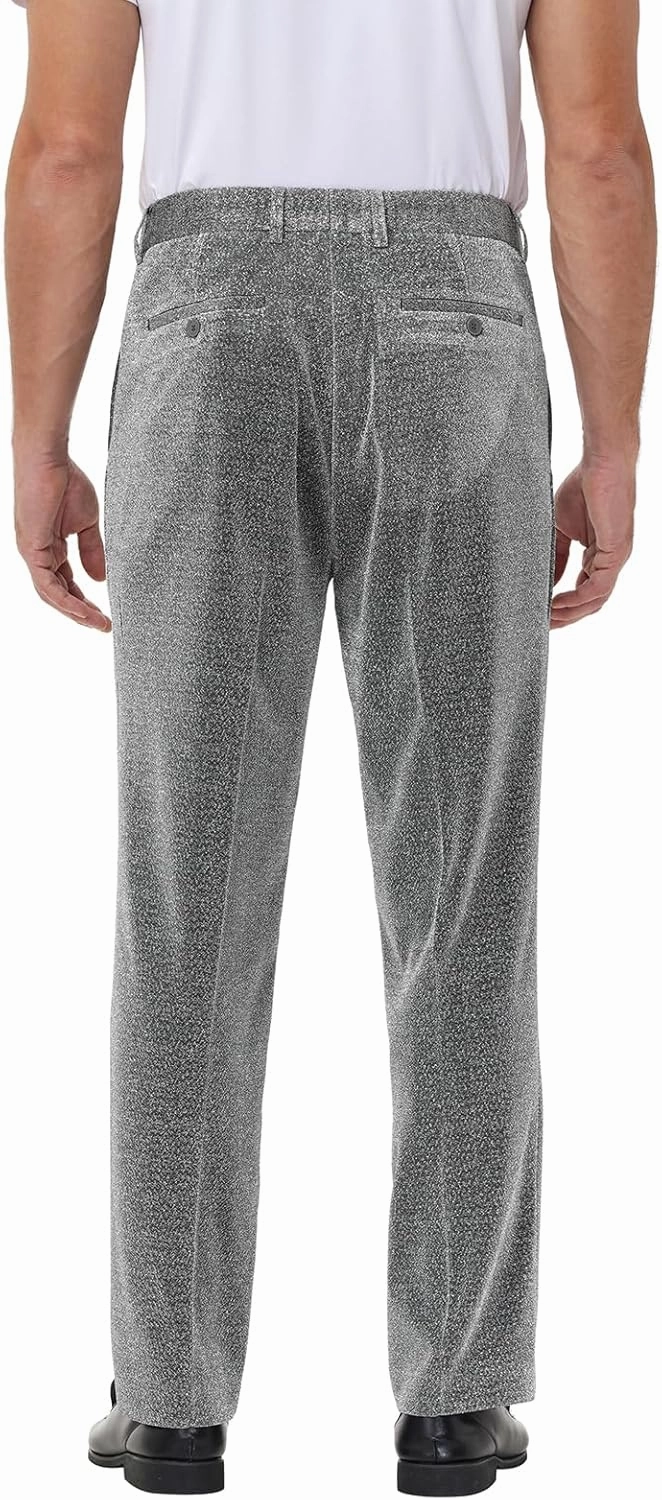 Mens Metallic Pants Night Club Rave Sequin Pants Shiny Slim Fit Trousers Disco Party Outfit