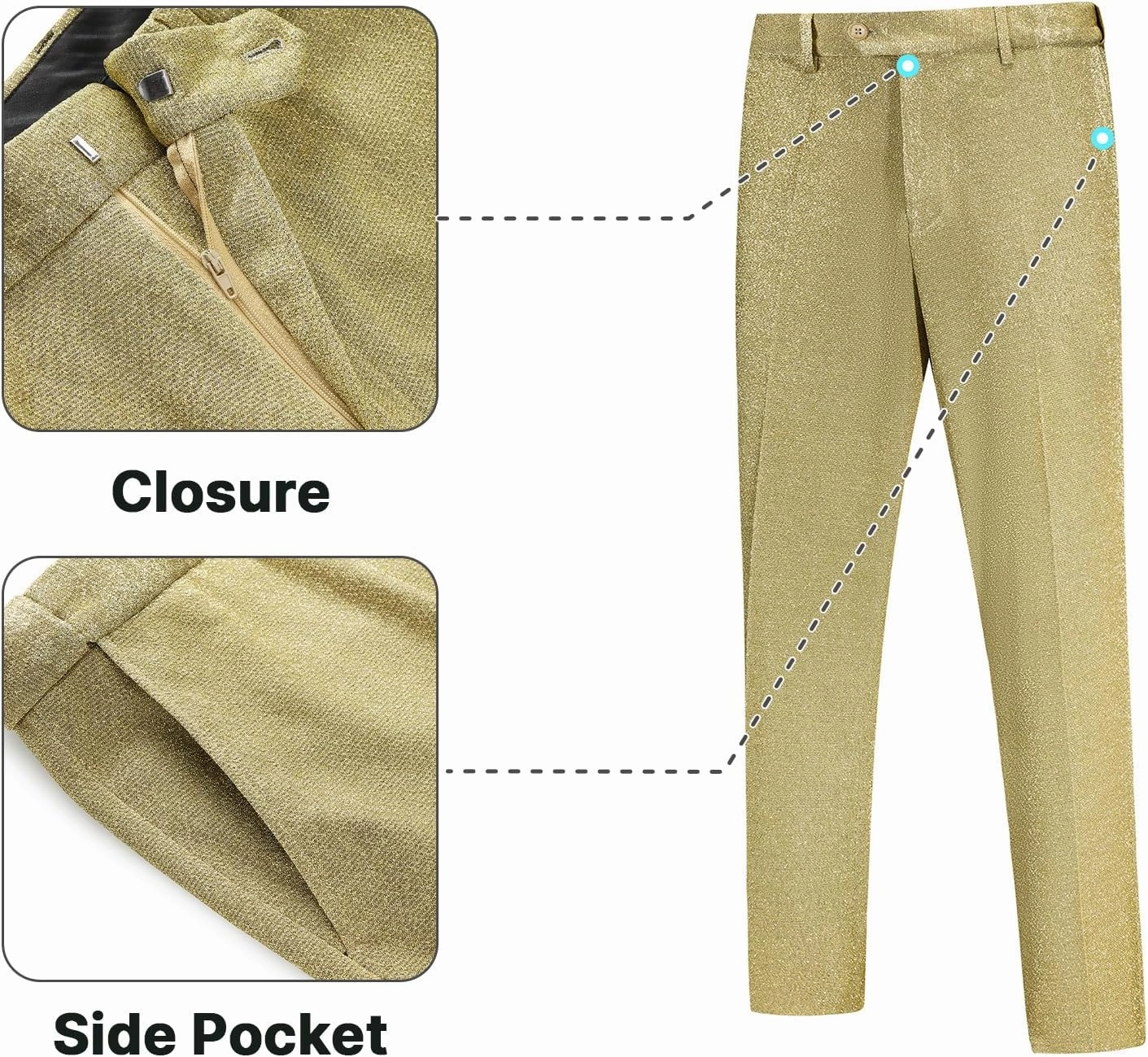 Mens Metallic Pants Night Club Rave Sequin Pants Shiny Slim Fit Trousers Disco Party Outfit