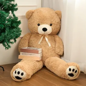Meooeck Giant Bear 59'' Big Large Stuffed Animal Plush Cute Huge 4.92 Feet Tall Light Brown Stuffed Bear Valentines Day Gift for Girlfriend Wife Lover Birthday Present