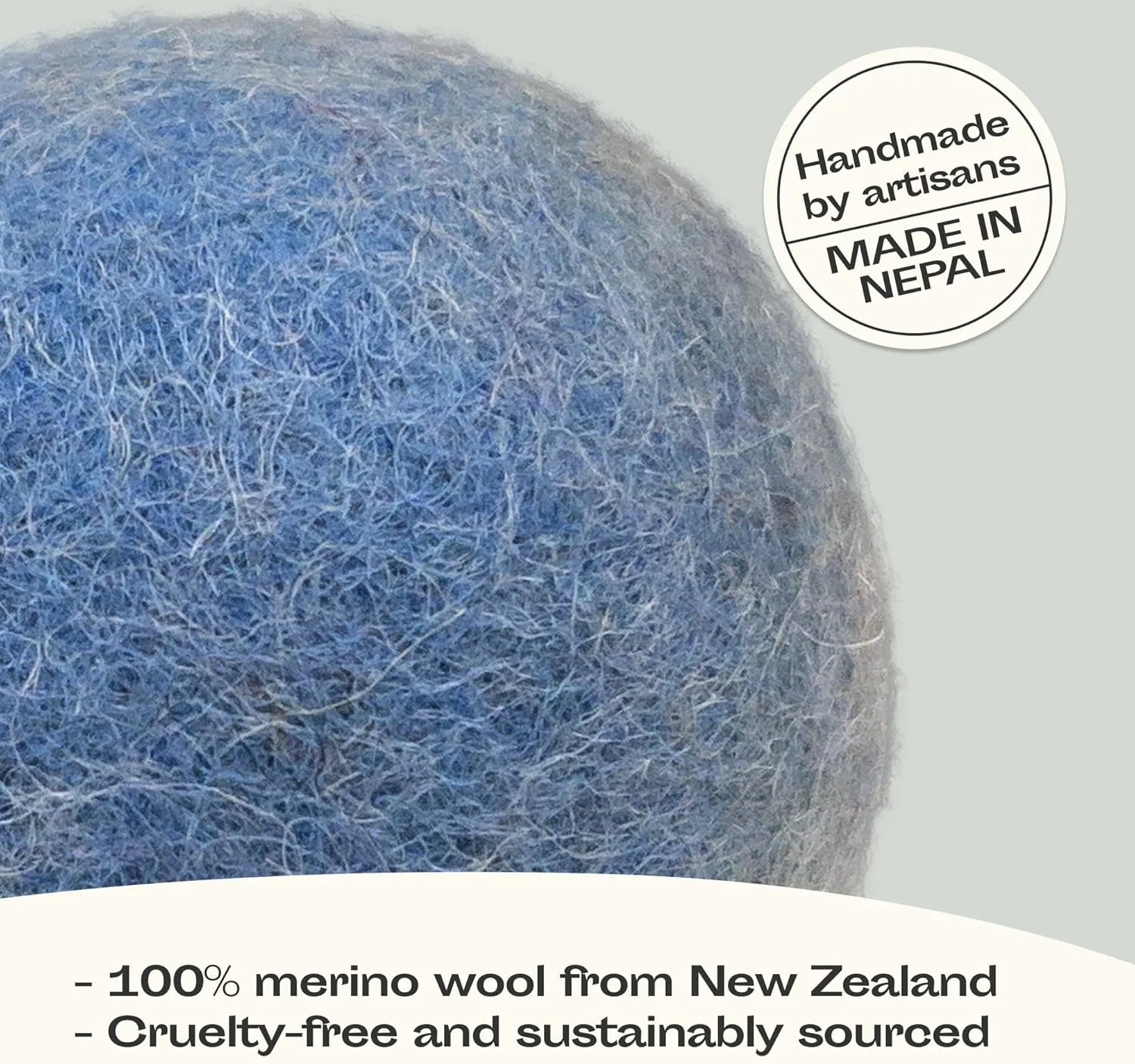 MEOWFIA Wool Ball Toys - 6-Pack of Safe for Cats and Small Dogs Balls - 1.5 Inch Felted Wool Cat Toy and Dog Toy - Perfect with Cat Cave - Silent - Mini Tennis Balls - (1,5in/Grey-Blue)