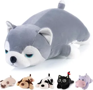 meowtastic Husky Weighted Stuffed Animals - 28 Inch 4.0 Pounds Weighted Plush Huskie Stuffed Animal - Large Husky Toys Pillow - Cute Plush Toy Gifts for Kids & Adults (28" 4.0 lbs)