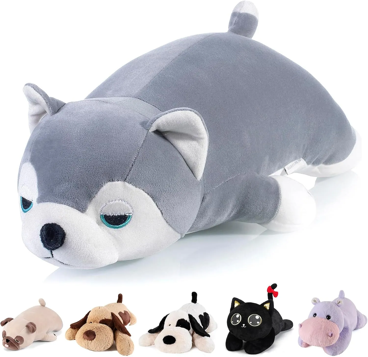 meowtastic Husky Weighted Stuffed Animals - 28 Inch 4.0 Pounds Weighted Plush Huskie Stuffed Animal - Large Husky Toys Pillow - Cute Plush Toy Gifts for Kids & Adults (28" 4.0 lbs)