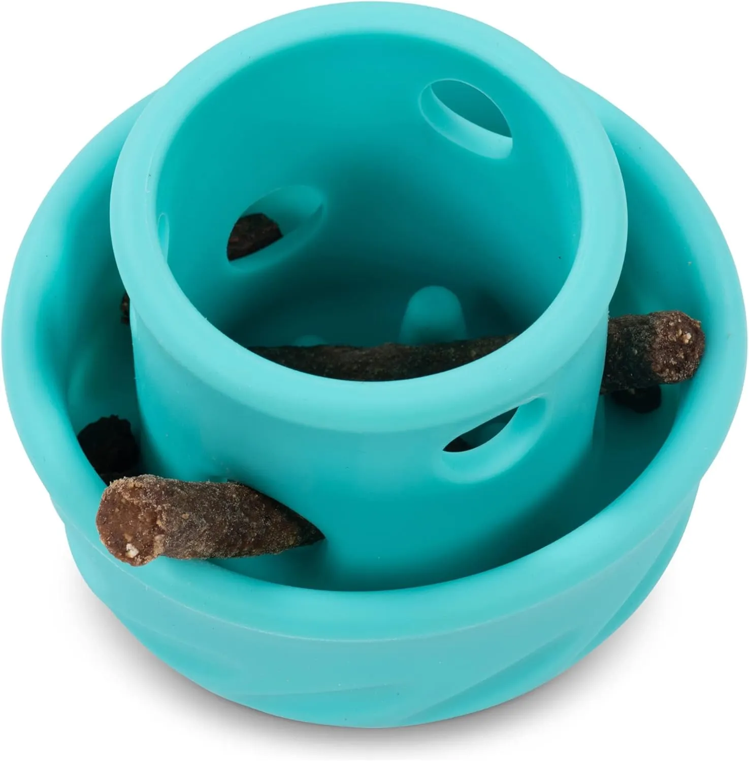 Messy Mutts Totally Pooched Puzzle 'n Play Mushroom (Small) | Interactive Treat Puzzle Toy for Dogs | Durable 3.25”” x 2.5” TPR Dog Toy | Teal