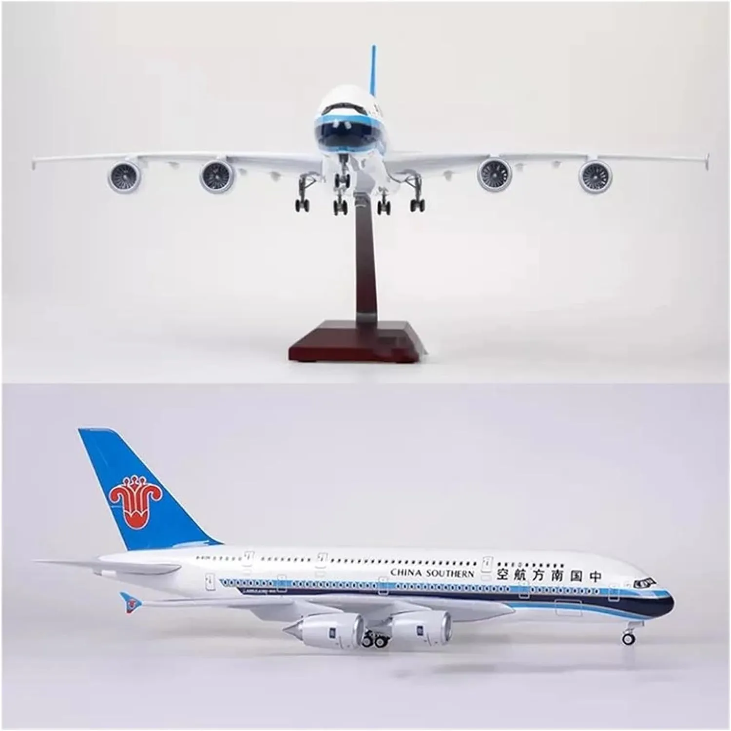 Metal Aircraft Model 1:160 Scale for Airbus A380 Southern Aircraft Model Die-Casting Machine Souvenir Decoration Aviation Enthusiasts(with Light)