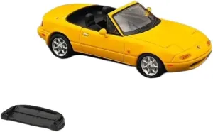 Metal Die Cast Toy Cars 1/64 for EUNOS Roadster NA6CE with TONNEAU Cover Yellow HJ642025BY Diecast Models Car Collection for Home Or Office Décor