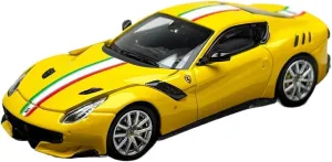 Metal Die Cast Toy Cars 1:64 for F12 TDF Openable Front Cover Alloy Car Model Adult Collection Display Ornaments for Home Or Office Décor(Yellow)