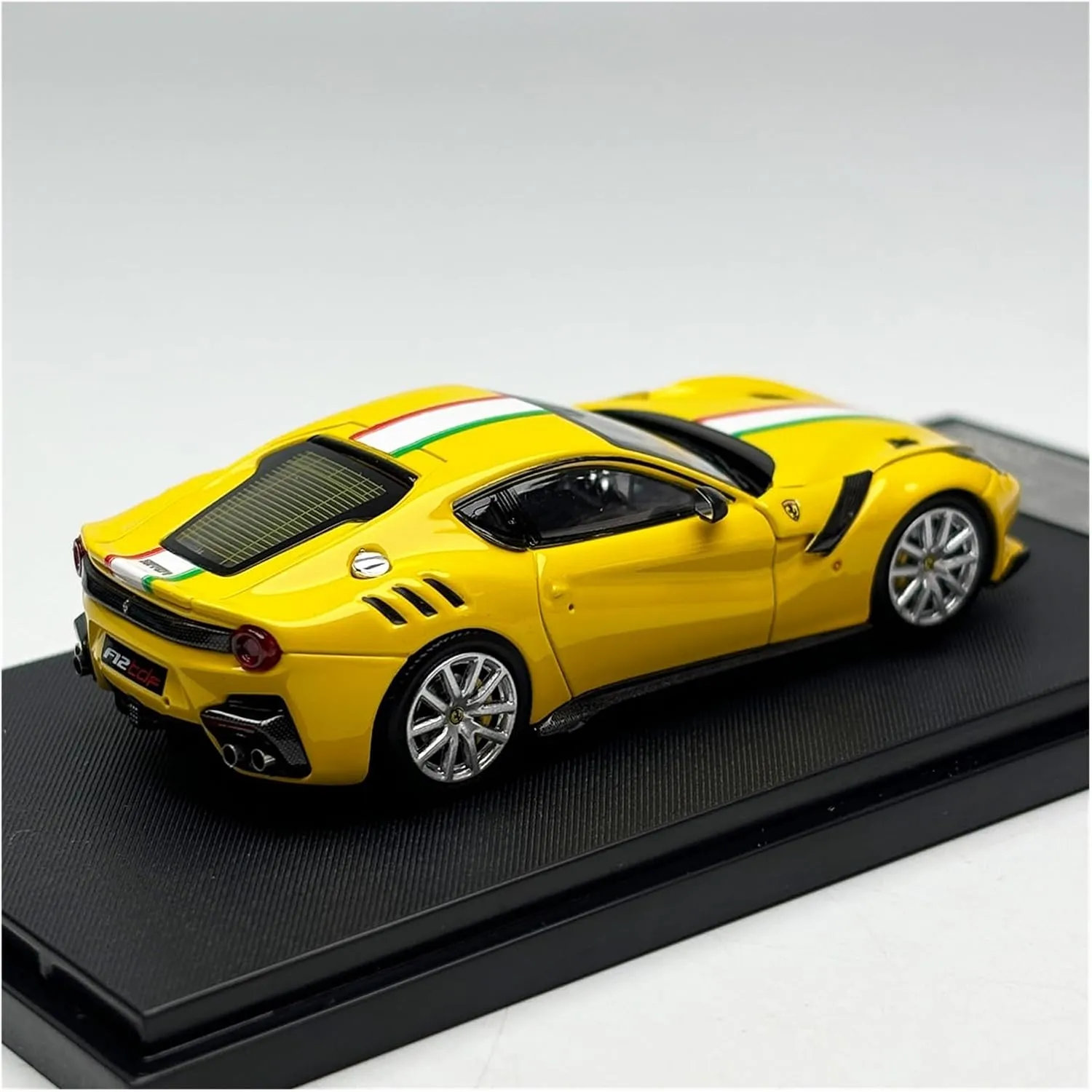 Metal Die Cast Toy Cars 1:64 for F12 TDF Openable Front Cover Alloy Car Model Adult Collection Display Ornaments for Home Or Office Décor(Yellow)