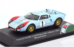 Metal Toy Vehicle 1/43 Alloy Racing Car Model for Ford GT40 MK II #1 2nd 24h Lemans 1966 Collection Ornament Metal Toy Scale Vehicles