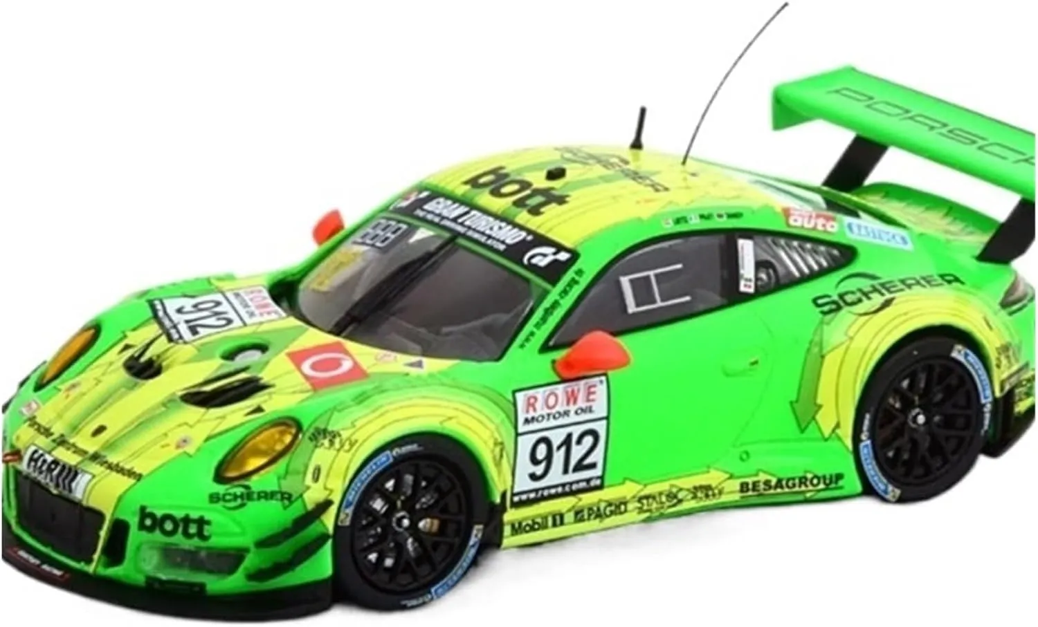 Metal Toy Vehicle 1/43 Alloy Racing Model for Porsche 911 GT3 R VLN New North Circuit 2018 Collection Ornament Metal Toy Scale Vehicles