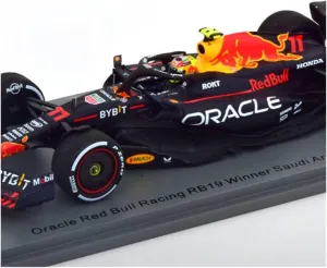 Metal Toy Vehicle 1:43 F1 Formula RB19 for Red Bull Racing Team Perez Saudi Arabia Win 2023 Alloy Racing Car Model Ornaments Scale Vehicles
