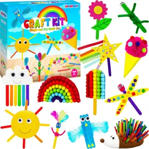 MHMYDIS Craft Kit for Kids - No Mess Creative Arts and Crafts kit for Kids Ages 4-8 - Toddler Craft Box for Preschool Girls and Boys - Gifts for Girls and Boys 3 4 5 6 7 8 Year Old