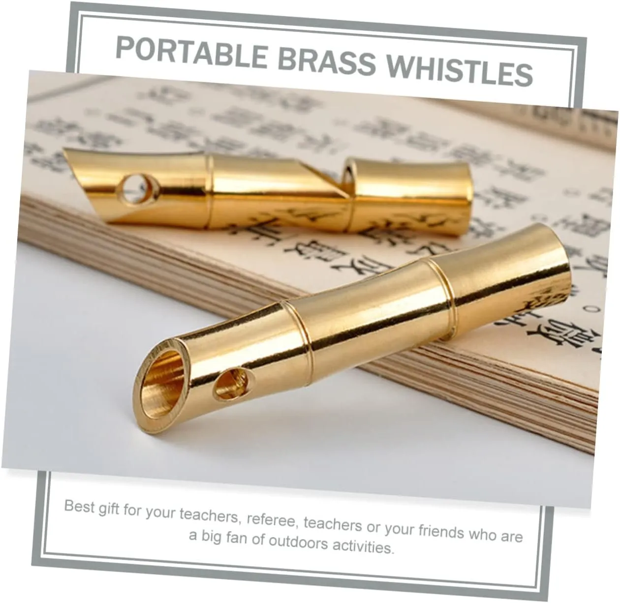 Mikikit Whistle Emergency Outdoors Whistles Survival Whistle Whistle Keychain Whistle Golden Brass